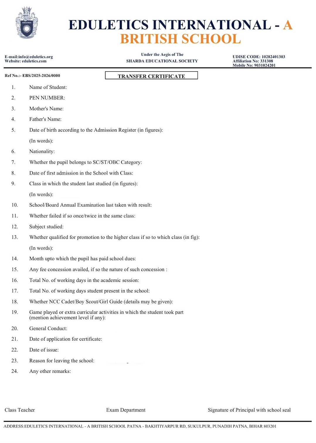 Sample TC Form